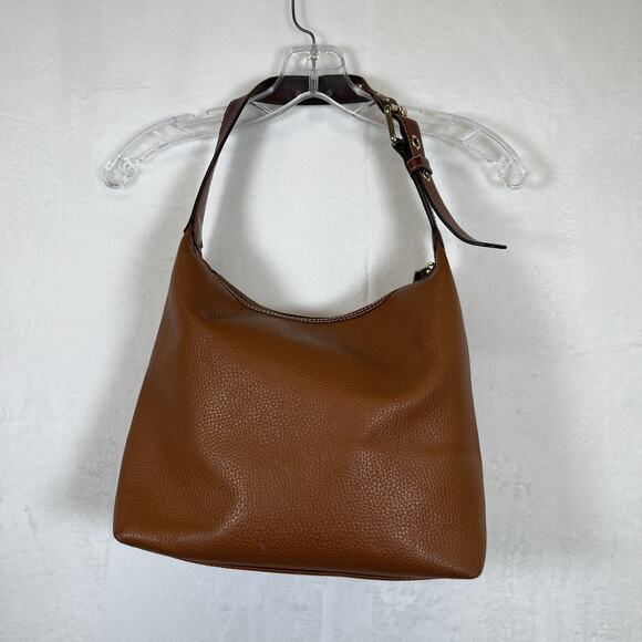 Dooney & Bourke Wexford Hobo Shoulder Bag Large Tan Pebbled Leather & Camel Brwn - Picture 2 of 16